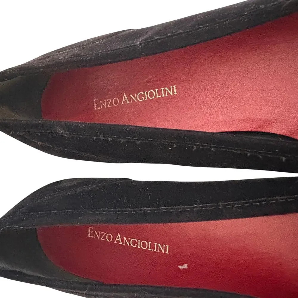 Enzo Angiolini Liberty Velvet Leather Satin Soutache Loafer Ballet Flats